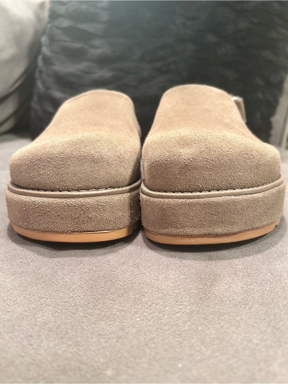 Steve Madden Mellow Taupe Suede Slingback Platform Clogs Women’s Shoes size 9 - Picture 4 of 9